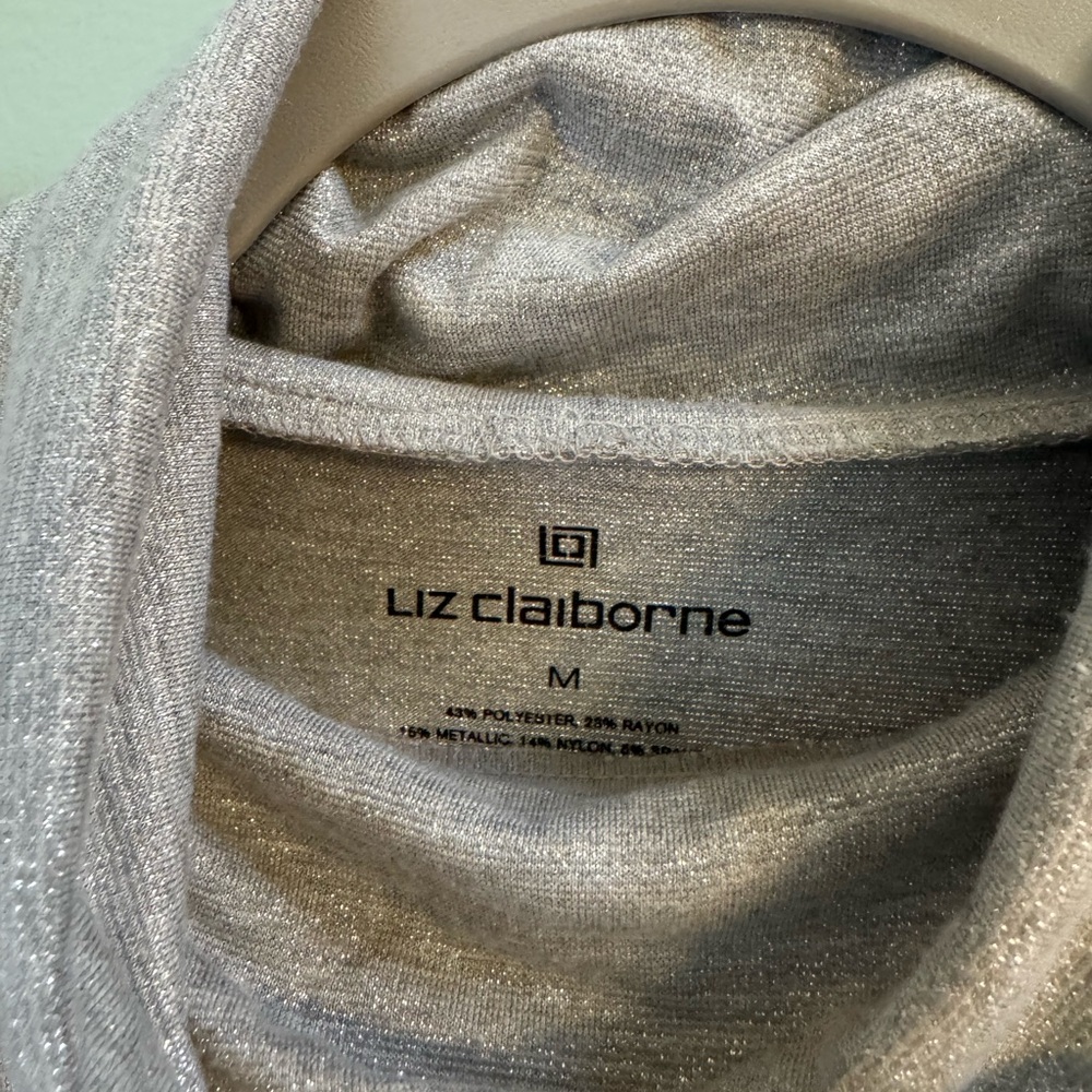 Liz Claiborne Shiny Silver Blouse